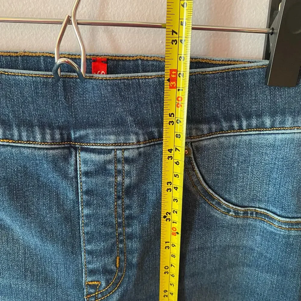 SPANX Distressed Skinny Jeans Dark Wash Preppy Shapewear Women's size Medium